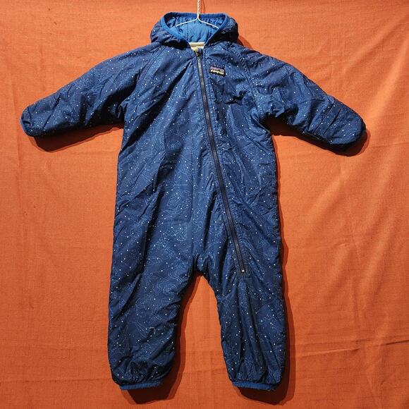 Patagonia Infants 6 - 9 Blue months Hi Loft Down Bunting Snowsuit Quilted Coat - Picture 1 of 7